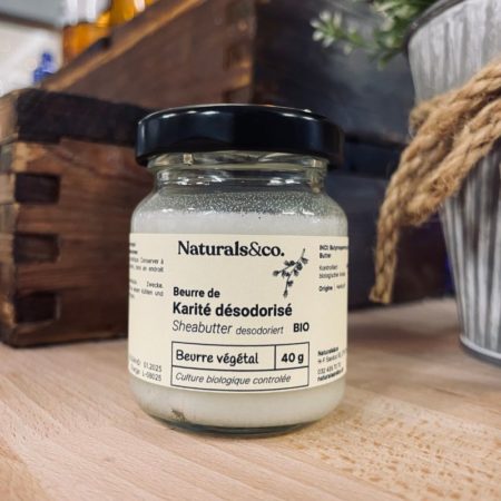 Beurre de Karité BIO, désodorisé 40g - Ingrédient cosmétique maison - Phase huileuse - Naturals&co