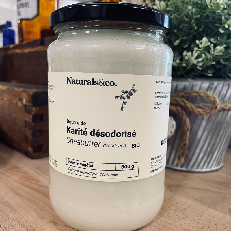 Beurre de Karité BIO, désodorisé 600g - Ingrédient cosmétique maison - Phase huileuse - Naturals&co