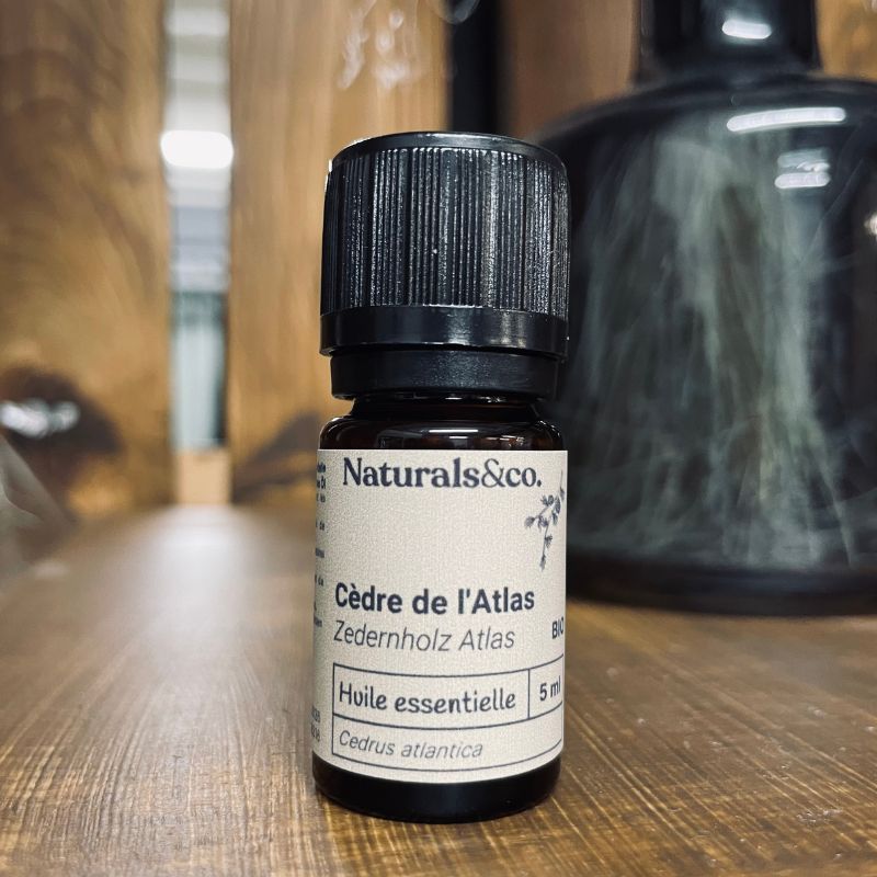 Huile essentielle de Cèdre de l'Atlas BIO 5 ml - Ingrédient cosmétique maison - Parfum -Principe actif - Naturals&co